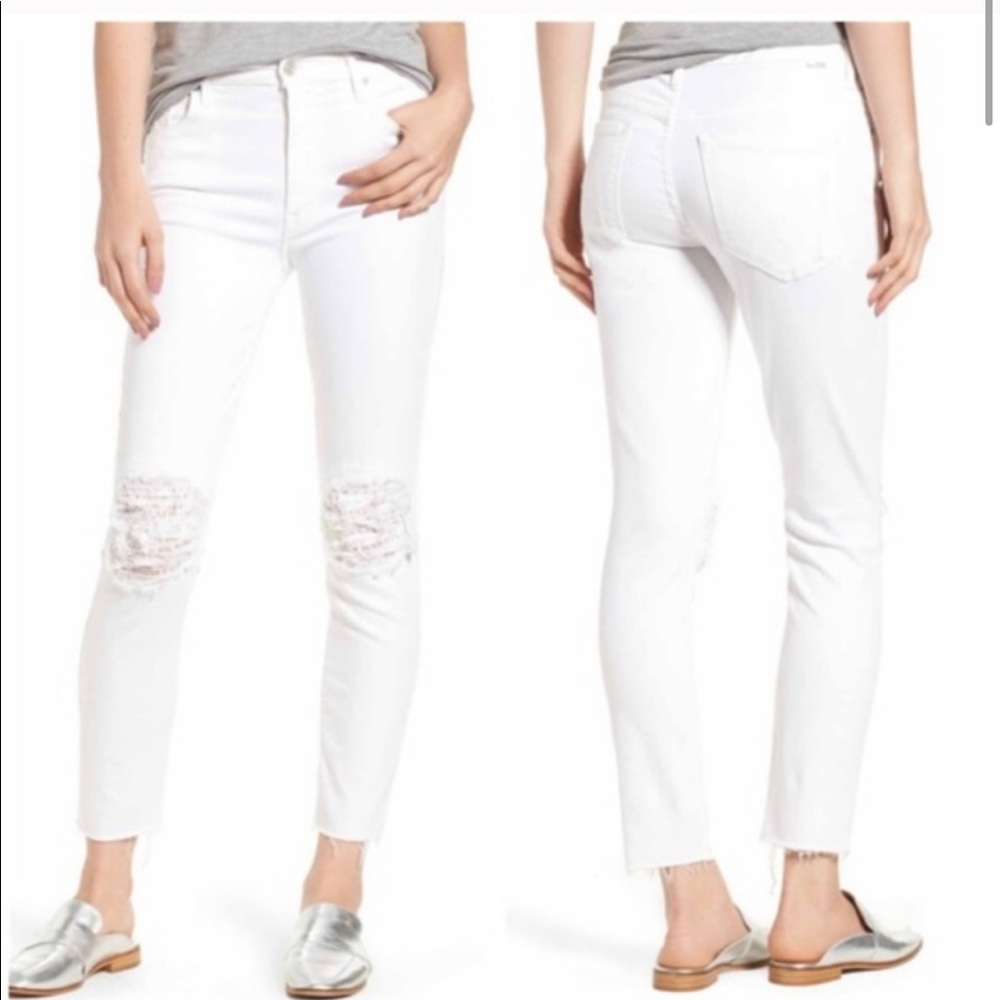 MOTHER | High Wasted Looker Ankle Fray Lace NWT
